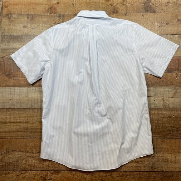 Brooks Brothers Regent White & Blue Short Sleeve Button Down Shirt size 17 - Picture 4 of 4